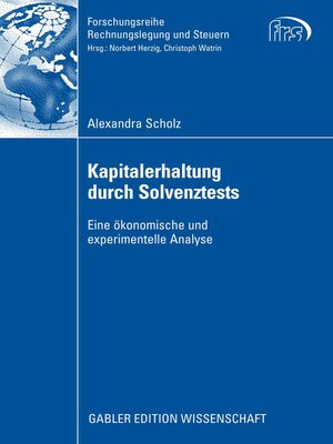 cover image of Kapitalerhaltung durch Solvenztests